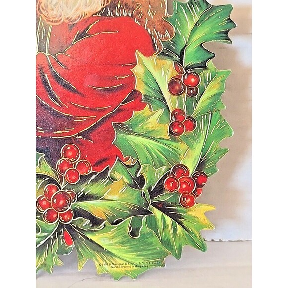 B. Shackman & Co. Double Sided Diecut Cardboard 8" Santa Christmas Ornament 1993 - Picture 6 of 7